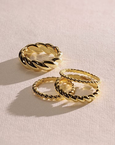 gold plated twisted rings